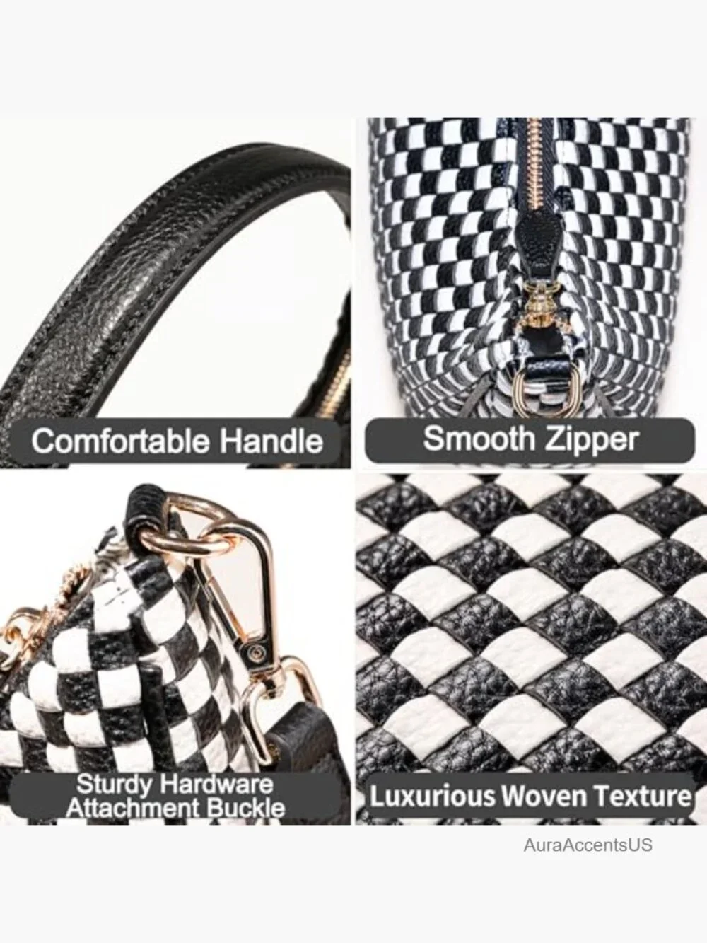 Woven Slouchy Hobo Crossbody Bag Crescent Tote Y2K Shoulder Purse